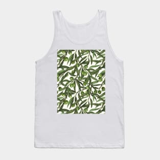 Olive branches on off white Tank Top